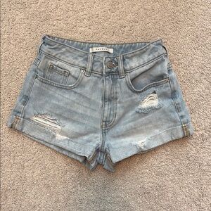 PacSun Blue Jean Shorts High-Waisted Distressed